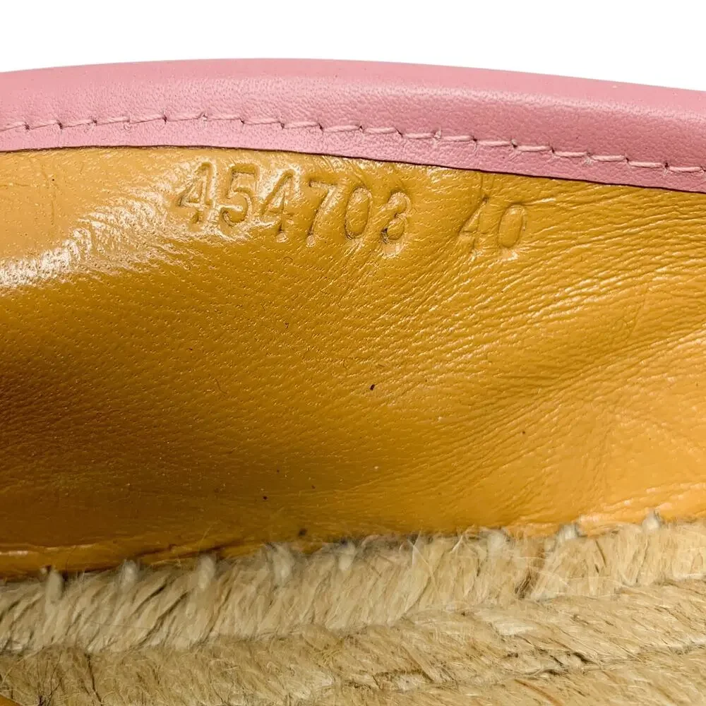 Gucci Guccissima Pink Leather GG Monogram Espadrille Flats EU 40
